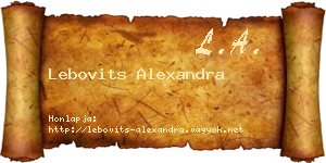 Lebovits Alexandra névjegykártya